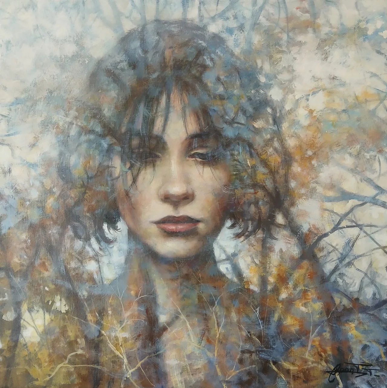AF20, peinture acrylique contemporaine, portrait contemporain peint par Thierry Dupont en Loire-Atlantique