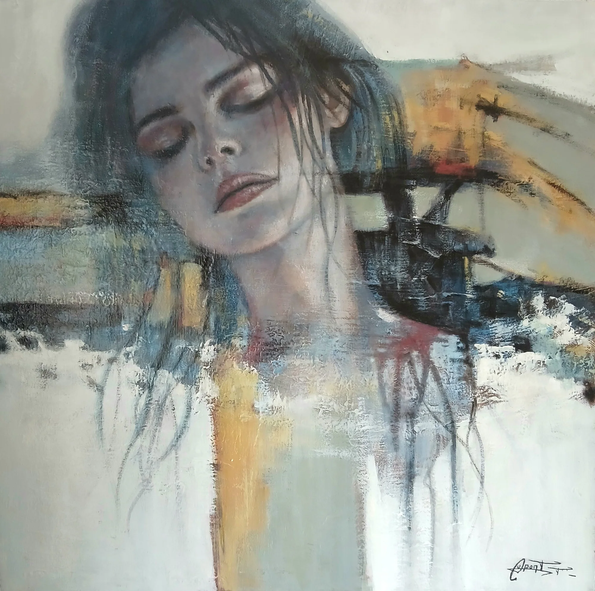 AF6, portrait contemporain en acrylique de Thierry Dupont, artiste peintre en Loire-Atlantique près de Clisson