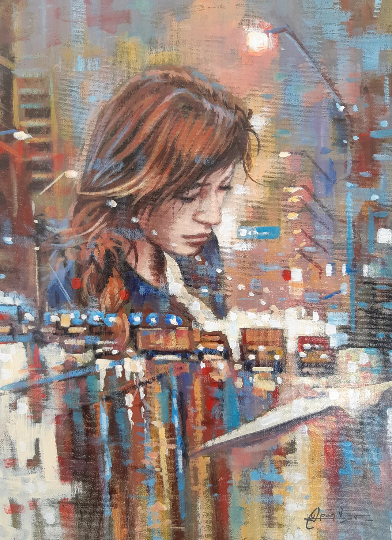 RT15, peinture acrylique contemporaine, portrait urbain peint par Thierry Dupont dans le Vignoble nantais